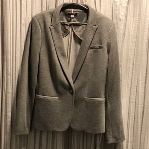 TOMMY HILFIGER WOMEN’S REGULAR SIZE 16 GRAY KNIT BLAZER NWOT ONE BUTTON